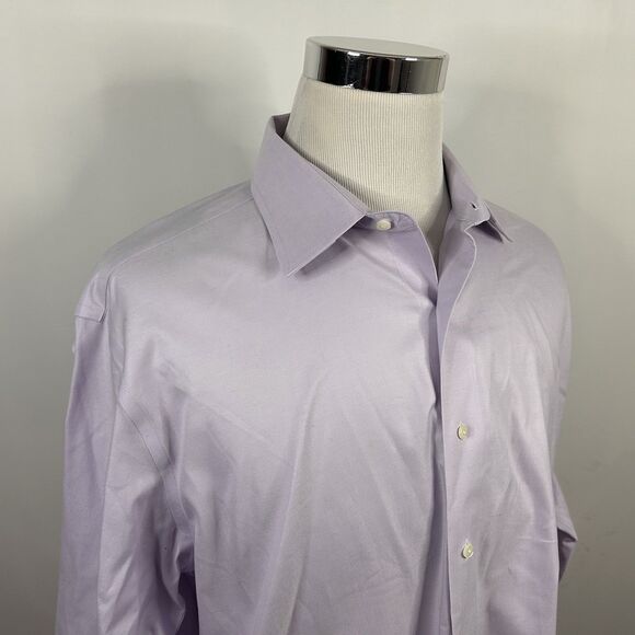 Brooks Brothers 17 33 Non Iron Stretch Dress Shirt Light Purple Regular Fit - Picture 1 of 5